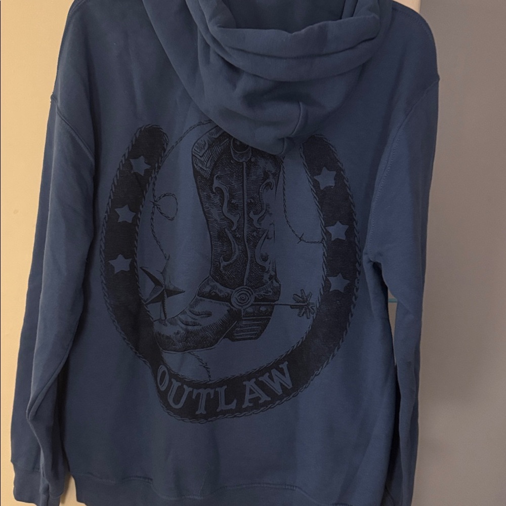 Urban outfitters Zion Rootswear Willie Nelson outlaw Blue Hoodie - Picture 6 of 6